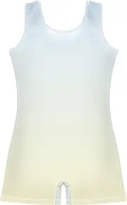 [GAIGEO] Girls Leotards for Gymnastics Toddler Elegant Blue Lemon Chiffon Gradient Unitards Leotards with Shorts Costume 2-3t