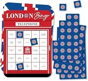 Big Dot of Happiness Cheerio, London - Bingo Cards and Markers - British UK Party Bingo Game - Set of 18