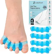 (4 Pieces) Reusable Toe Separators & Toe Spacers for Feet Men and Women, Fast Pain Relief from Hammer Toe & Bunions, Medical Grade Gel Hammer Toe Corrector Straightener for Walking, Running & Yoga
