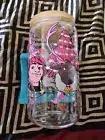 PINK FROZEN - COFFEE GLASS CUP- 16OZ CUP WITH BAMBOO LID AND STRAW - NEW