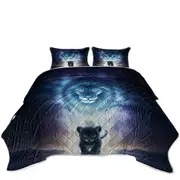 A Kings Path in Space Lion and Cub Coverlet