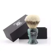 Silver Tip BADGER HAIR Shaving Brush with Resin Handle Green Edition HARYALI