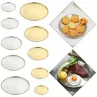 Gold Silver Bone Spitting Dish Shallow Tray Metal Dining Disc Round Plate