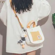 Two-Tone Canvas Crossbody Bag No Charm - Yellow - One Size