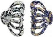 ACCGLORY Bohemian Tortoise Shell Hair Clips Women Strong Grip Claw Clips, Ladies Acrylic Celluloid Medium Boho Hair Clips for Fine Thin Hair Accessories