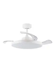 Bayside Stroll 106cm DC Fan and Light in White with Clear Retractable Blades