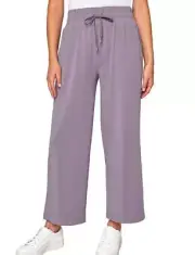 Mondetta Women's High Rise Wide Leg Modal Pant Side Pockets LARGE