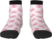 [JBYJBX] Funny Red Pig Face Print Adult Socks Womens Mens Workout Thermal Cozy All-Season Gift Holiday Articles Use
