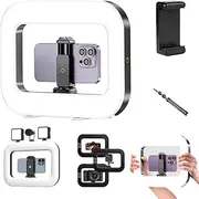 Rechargeable Selfie Portable Ring Light, Adjustable Bicolor Fill Light, Handheld Beauty Fill with Built-in 8000mAh Battery, Portable LED Ring Selfie Phone Video Stabilizer