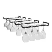 5 Pcs Stemware Wine Glass Storage Rack,Wall Mountable Kitchen Storage Rack ,Black,11 Inch / 30cm