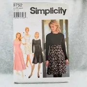 Simplicity 9752 Modest Dress with Gored Skirt Misses Size 6 10 Sewing Pattern