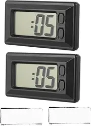 2pcs Electronic Clock Stitch Alarm Clock Mini Clocks Dash Mini Clock Digital Clock for Car Tabletop Clock Portable Timer LED Clock Auto Desktop Clock Day Black Plastic