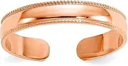 [JewelryWeb] 3mm 10k Rose Gold Mill Grain Adjustable toe ring-toe ring for Women