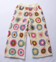 Zara Toddler Girl's Crotchet Knit Elastic-Waist Pants IW4 Multi-Color Size 3YRS