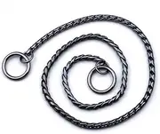 SGODA Black Dog Chain Collar Choke Pet Training Snake Collar with Heavy Links, 22 in, 4 mm