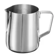 Milk Frothing Pitcher, 21oz / 600ml Milk Frother Cup, Silver Tone