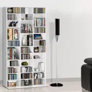 Bookshelf Display Storage CD DVD Shelf Rack Organiser Adjustable Shelves White