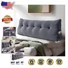 Ergonomic Bolster Headboard Pillow with Removable Velvet Cover for Comfort