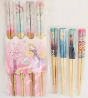 4 Pairs Set Bamboo Chopsticks Princess Girl Kids Reusable - Choose size~