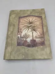 New Spiral Address Book with Palm Tree Design Cover Green 8 1/2 x 6 1/2 x 1