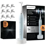 Electric Flosser Kit with Tongue Scraper | No Water, No Mess | Easy Gliding D...