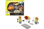 Minions: The Rise of Gru Movie Moments Mixed Up Minions: Approx 4-in Action Figure Interactive Toy with Articulation Movie Scene Construction Accessories Minion Fans