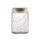 Vintage Glass Jar, Decorative Glass Jar with Bamboo Lid, Candy Jar Cookie Jar...