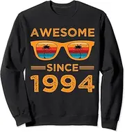 [X.Style] Awesome Since 1994 Retro 28 Year Old 28th Birthday Sweatshirt ds839 Sweater (S) Black