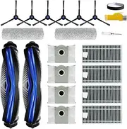 [aoteng] X8 Pro Omni Replacement Parts for ECOVACS DEEBOT X8 Pro Omni/YEEDI S14 Plus Robot Vacuum Cleaner 19 Packs 2 Main Brushes, 4 Filters, 6 Side Brushes, 2 Roller Mops, 4 Bags, 1 Bumper Stripe