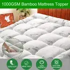 5CM Thick Bamboo Fiber Pillowtop Matress Topper Protector Cover Underlay Pad AUS