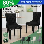 ALFORDSON 2x/4x Dining Chair Kitchen Padded Diamond Tufted Velvet Leather Fabric