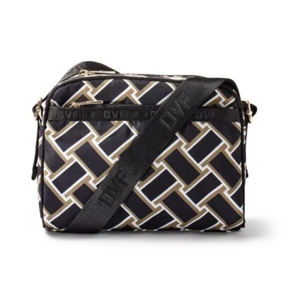 NEW DIANE VON FURSTENBERG VINTAGE WEAVE NEUTRAL CAMERA BAG DVF X TARGET SHIP NOW