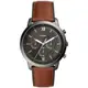 FOSSIL NEUTRA 時尚流行計時手錶-黑x咖啡錶帶/44mm (FS5512)