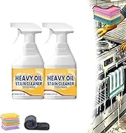 Liapu Kitchen Heavy Oil Cleaner, All Purpose Kitchen Heavy Oil Cleaning Agent, Powerful Clean Kitchen Oil Stains Spray, Oil Enemy Foaming Cleaner, Pots and Pan Grease Cleaner (2 Bottles)
