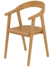 Curated Maison Lechair Teak Barrel Back Outdoor Dining Armchair