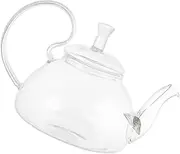 Mobestech Heat Resistant Glass Teapot with Large Handle Kung Fu Teapot for Home Restaurant Stylish Household Tea Kettle Comfortable Scald Design