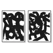 NNEDSZ Wall Art 40cmx60cm Rock N Roll 2 Sets Black Frame Canvas