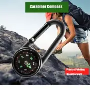 Snap Hook Metal Compasses Compass Thermometer Carabiner Double Sided 3 in 1