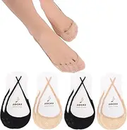 [YFUNNLE] 8 Pairs Toe Topper Liner Socks Ultra Low Cut No Show Invisible Non Slip Half Socks with Sling for Women