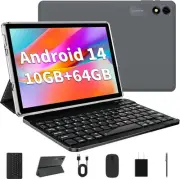 Android 14 Tablet 10.1 inch 2024 Latest Tablets with Keyboard Black