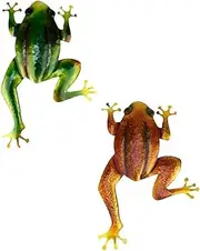 2pcs Wall Hanging Metal Wall Decor Wall Art Hanging Decoration Home Decor Vintage Decor Garden Inspirational Wall Art Decorations Frogs Wall Decor Frogs Hanging Decorations 3D