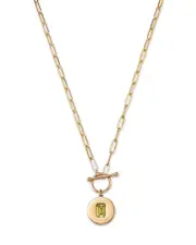 Bloomingdale's Fine Collection 14K Yellow Gold Peridot Disc Pendant Necklace, 16