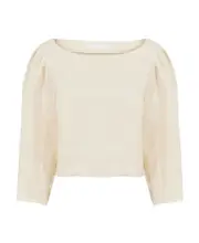 Chloé Puff-Sleeved Cropped Top F40 White