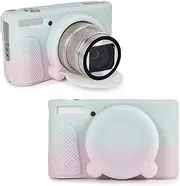 Rieibi SX740 Camera Case,Silicone Case for Canon powershot SX740/SX730 Camera,Silicone Protective Cover Compatible with Canon SX730/SX740 HS Digital Camera - jelly pink green