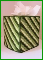 GREEN NURSERY HANDMADE PLASTIC CANVAS TISSUE BOX COVER TOPPER