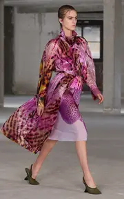 [Dries Van Noten] Floral Silk-Georgette Skirt