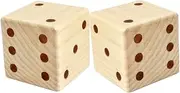 NAMOARLY Educational Wooden Dice Safe Smooth for Children 2pcs Large Dice for Math Games Counting Learning