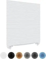 No Drill Blinds Non-Woven Fabric Cut to Size Thermal Easy Fit Self Adhesive Stick On Pleated Temporary Shades for Windows, Patio Doors, Kitchen, Bathroom, Bedroom