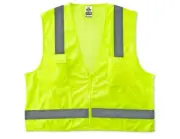GloWear 8249Z ANSI Economy Lime Surveyors Reflective Safety Vest, Large/X-Large