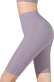 [TianheInnove] Women's High-Waist Bike Shorts,Compression Workout Shorts for Tummy Control and Lifting,Summer Yoga Cycling